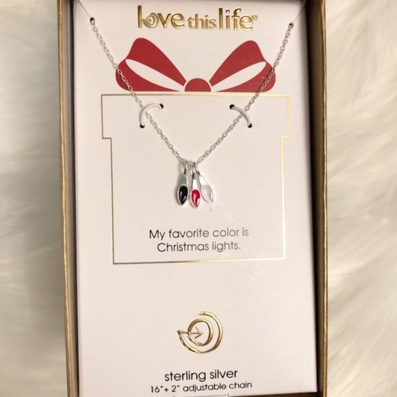 Love This Life Sterling Silver Christmas Light Holiday Necklace - NIB - Picture 2 of 6